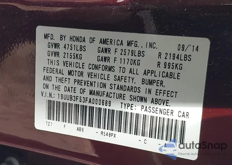 2015 Acura Tlx V6 Tech z USA, uszkodzony, nr VIN 19UUB3F53FA000689